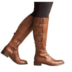 ECCO Brown Leather Riding Boots with Buckle Detail Size 39 Size 8.5
